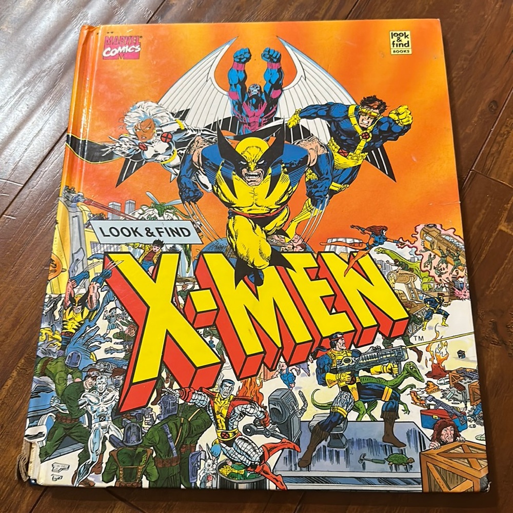 1992 Marvel X-Men Look and Find Hardcover 1st Printing Vintage Comic Book